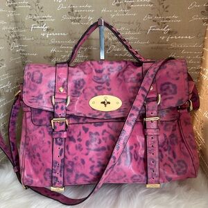 Mulberry Pink Leopard Print Women's Bag